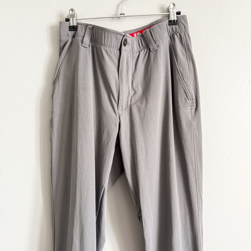 Under Armour Golf Pants Mens 32x32 Gray Performance Stretch Loose Fit Athletic - Picture 2 of 5